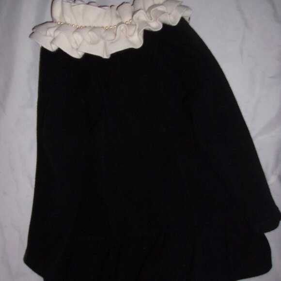 girls small size 6x black cream dress up jacket coat fleece pretty  fall six 6 - Picture 3 of 4
